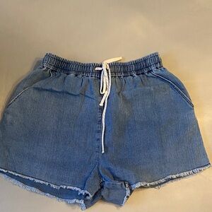 Aritzia Wilfred Denim Drawstring Shorts Cotton Pull On small Jean